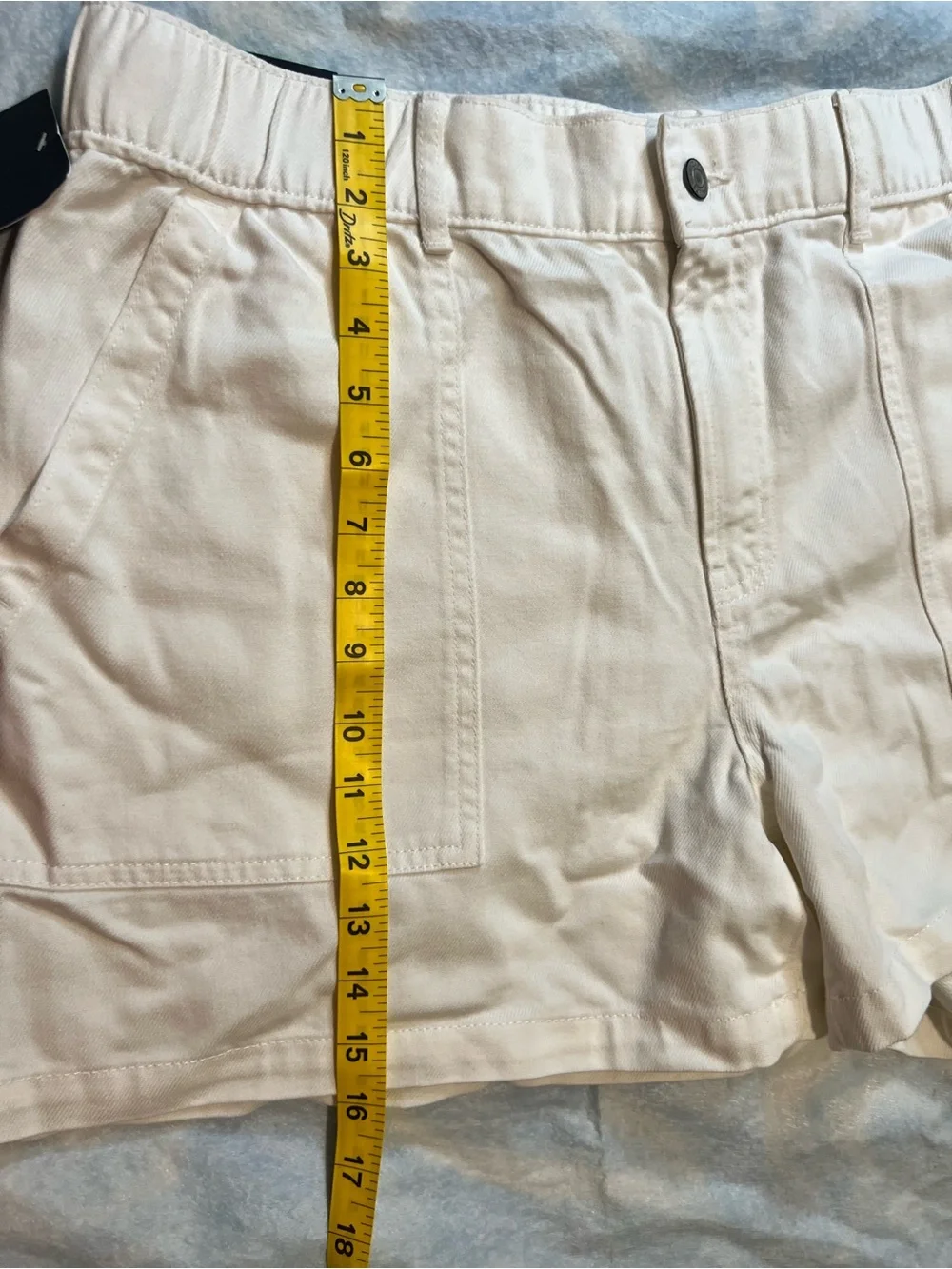 GAP White Elastic-Waist Patch Pocket Shorts